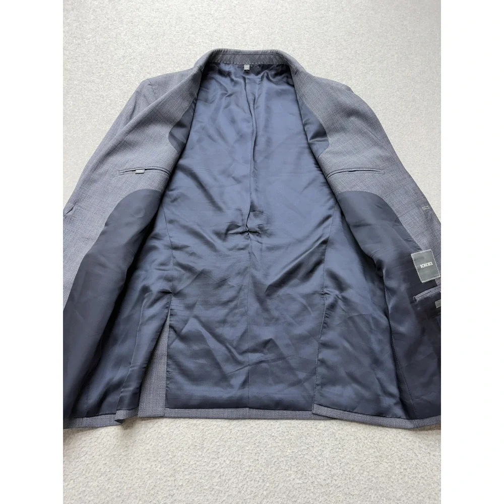 Bonobos Blazer Mens 40R Gray Check Marzotto Italian Wool Slim Fit 2 Button